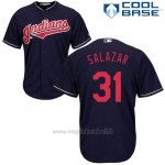 Maglia Baseball Uomo Cleveland Indians Danny Salazar 31 Nero Autentico Collezione Cool Base