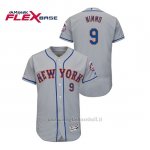 Maglia Baseball Uomo New York Mets Brandon Nimmo 150th Aniversario Patch Autentico Flex Base Grigio