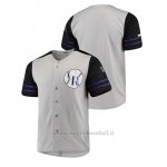 Maglia Baseball Uomo Colorado Rockies Button-down Stitches Autentico Grigio