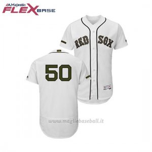 Maglia Baseball Uomo Boston Red Sox Mookie Betts 2018 Dia de los Caidos Flex Base Bianco