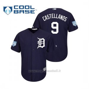 Maglia Baseball Uomo Detroit Tigers Nick Castellanos Cool Base Entrenamiento De Primavera 2019 Blu