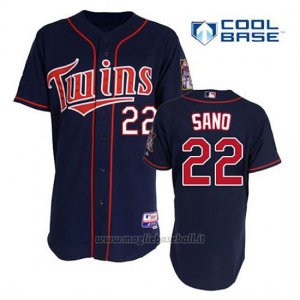 Maglia Baseball Uomo Minnesota Twins Miguel Sano 22 Blu Blu Alterner 1ªCool Base