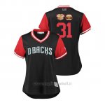 Maglia Baseball Donna Arizona Diamondbacks Brad Boxberger 2018 Llws Players Weekend Box Hamburger Nero