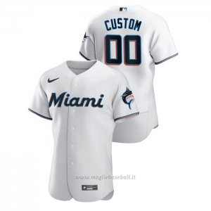 Maglia Baseball Uomo Miami Marlins Personalizzate Autentico Bianco