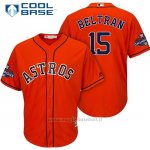 Maglia Baseball Uomo Houston Astros 2017 World Series Campione Carlos Beltran Arancione Cool Base