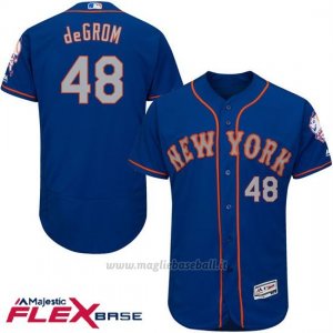 Maglia Baseball Uomo New York Mets Jacob Degrom Autentico Collezione Flex Base