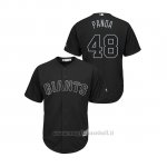 Maglia Baseball Hombre San Francisco Giants 48 Pablo Sandoval 2019 Players Weekend Replica Nero