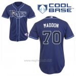 Maglia Baseball Uomo Tampa Bay Rays Joe Maddon 70 Blu Blu Alterner Cool Base