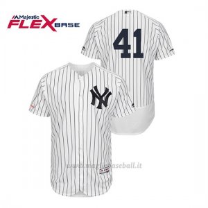 Maglia Baseball Uomo New York Yankees Miguel Andujar 150th Aniversario Patch Flex Base Bianco