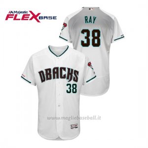Maglia Baseball Uomo Arizona Diamondbacks Robbie Ray 150th Aniversario Patch Autentico Flex Base Bianco