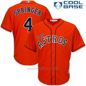 Maglia Baseball Uomo Houston Astros George Springer Arancione Autentico Majestic Cool Base