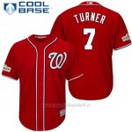 Maglia Baseball Uomo Washington Nationals 2017 Postseason Trea Turner Scarlet Cool Base