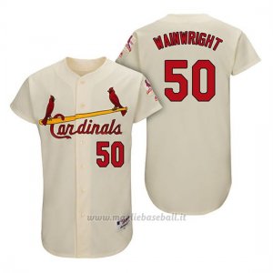 Maglia Baseball Uomo St. Louis Cardinals Adam Wainwright Crema 1967 Turn Back The Clock Autentico