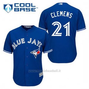 Maglia Baseball Uomo Toronto Blue Jays Roger Clemens 21 Blu Alterner Cool Base