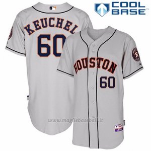 Maglia Baseball Uomo Houston Astros Dallas Keuchel Majestic Autentico Collezione Grigio Cool Base