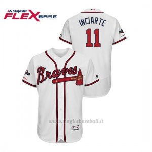 Maglia Baseball Uomo Atlanta Braves 11 Ender Inciarte 2019 Postseason Flex Base Bianco