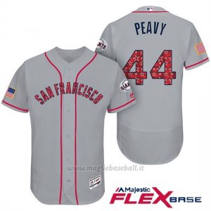 Maglia Baseball Uomo San Francisco Giants 2017 Estrellas y Rayas Jake Peavy Grigio Flex Base