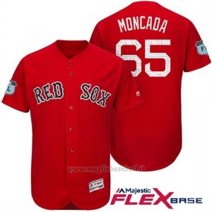 Maglia Baseball Uomo Boston Red Sox Yoan Moncada Rosso 2017 Allenamento Primaverile Flex Base Giocatore