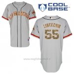 Maglia Baseball Uomo San Francisco Giants Tim Lincecum 55 Grigio Usmc Cool Base