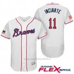 Maglia Baseball Uomo Atlanta Braves 2017 Estrellas y Rayas 11 Ender Inciarte Bianco Flex Base