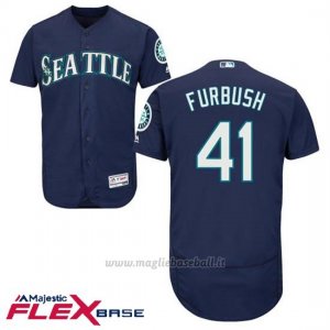 Maglia Baseball Uomo Seattle Mariners Charlie Furbush Blu Autentico Collezione Flex Base