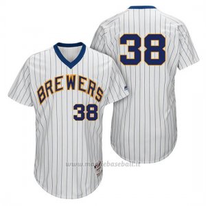 Maglia Baseball Uomo Milwaukee Brewers Wily Peralta Bianco 1982 Turn Back The Clock