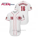 Maglia Baseball Uomo Cincinnati Reds Tucker Barnhart 150th Aniversario Patch Flex Base Bianco