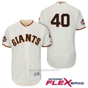Maglia Baseball Uomo San Francisco Giants Madison Bumgarner Ivory 1ª60th Season Flex Base