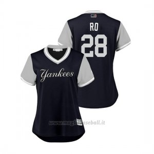 Maglia Baseball Donna New York Yankees Austin Romine 2018 Llws Players Weekend Ro Blu