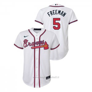 Maglia Baseball Bambino Atlanta Braves Freddie Freeman Replica Primera Bianco