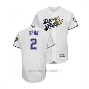 Maglia Baseball Uomo Tampa Bay Rays Denard Span Throwback 1998 Bianco