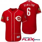 Maglia Baseball Uomo Cincinnati Reds 6 Billy Hamilton Scarlet 2017 Allenamento Primaverile Flex Base Giocatore