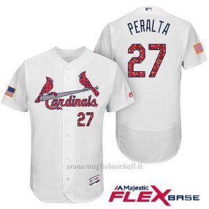 Maglia Baseball Uomo St. Louis Cardinals 2017 Estrellas y Rayas Jhonny Peralta Bianco Flex Base