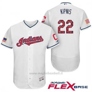 Maglia Baseball Uomo Cleveland Indians 2017 Estrellas y Rayas Jason Kipnis Bianco Flex Base