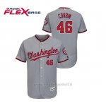 Maglia Baseball Uomo Washington Nationals Patrick Corbin 150th Aniversario Patch Autentico Flex Base Grigio