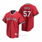 Maglia Baseball Uomo Cleveland Indians Shane Bieber Cooperstown Collection Road Rosso