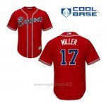 Maglia Baseball Uomo Atlanta Braves 17 Shelby Miller Rosso Alterner Cool Base