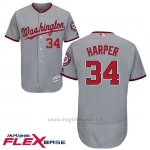 Maglia Baseball Uomo Washington Nationals Wanshington Bryce Harper Grigio Flex Base Autentico Collezione