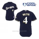 Maglia Baseball Uomo Milwaukee Brewers Paul Molitor 4 Blu Blu Alterner Cool Base