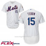 Maglia Baseball Uomo New York Mets 15 Tim Tebow Bianco Flex Base