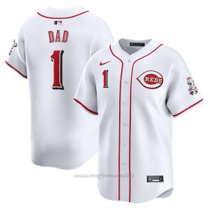 Maglia Baseball Uomo Cincinnati Reds #1 Dad Home Limited Bianco