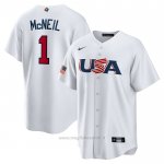 Maglia Baseball Uomo USA 2023 Jeff McNeil Replica Bianco