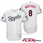 Maglia Baseball Uomo Kansas City Royals 2017 Estrellas y Rayas Mike Moustakas Bianco Flex Base