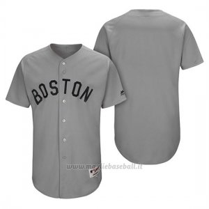 Maglia Baseball Uomo Boston Red Sox Grigio Turn Back The Clock Autentico