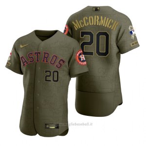 Maglia Baseball Uomo Houston Astros Chas Mccormick Camouflage Digitale Verde 2021 Salute To Service