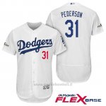 Maglia Baseball Uomo Los Angeles Dodgers 2017 Postseason Joc Pederson Bianco Flex Base