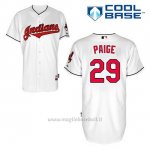 Maglia Baseball Uomo Cleveland Indians Satchel Paige 29 Bianco 1ªCool Base