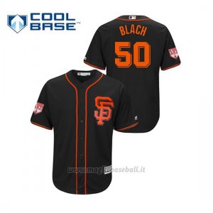 Maglia Baseball Uomo San Francisco Giants Ty Blach 2019 Entrenamiento De Primavera Cool Base Nero