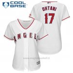 Maglia Baseball Donna Los Angeles Angels 17 Shohei Ohtani Biancoplayer Cool Base