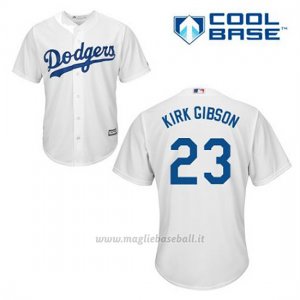 Maglia Baseball Uomo Los Angeles Dodgers Kirk Gibson 23 Bianco 1ªCool Base